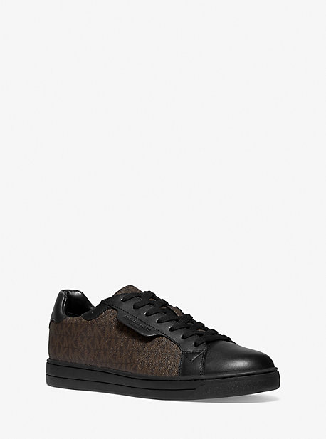 42F9KEFS1Q - Keating Logo and Leather Sneaker BROWN/BLK