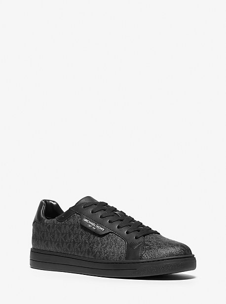 42F9KEFS2Q - Keating Logo and Leather Sneaker BLACK