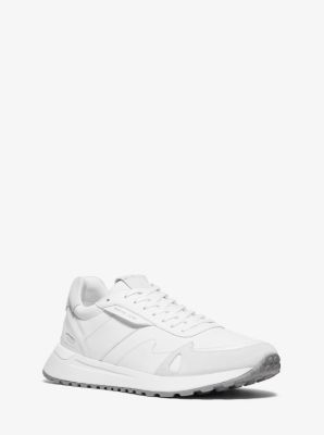 42F9MIFS2S - Miles Nylon and Leather Trainer OPTIC WHITE