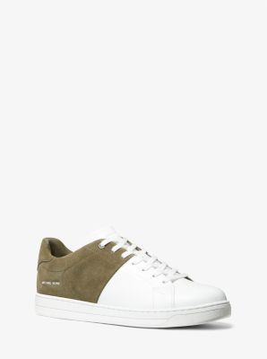 42R2CAFS1L - Caspian Two-Tone Leather and Suede Sneaker OLIVE