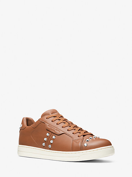 42S3KEFS4L - Keating Studded Leather Sneaker LUGGAGE