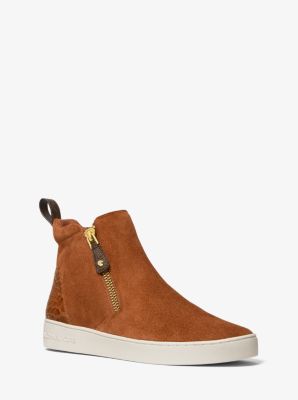43F0CLFE6S - Clay Suede High-Top Sneaker LUGGAGE