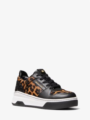 43F1LXFS1H - Lexi Leopard Print Calf Hair Sneaker BUTTERSCOTCH