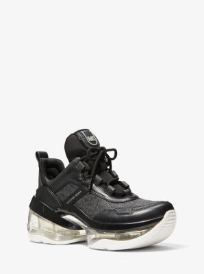 43F1OLFS7B - Olympia Extreme Logo and Leather Trainer BLACK