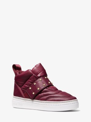 43F1SGFS1D - Stirling Embellished Quilted Recycled Polyester High-Top Sneaker DARK BERRY