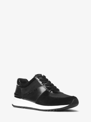 43F8ALFS3L - Allie Leather and Canvas Sneaker BLACK