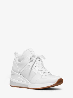 43F9GEFS3D - Georgie Leather and Canvas Trainer OPTIC WHITE