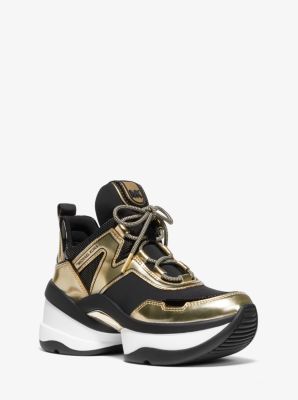 43F9OLFS2D - Olympia Scuba and Metallic Trainer BLACK/PALE GOLD