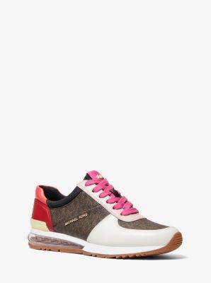 43R2ALFS5B - Allie Extreme Color-Block Leather and Logo Trainer BROWN MULTI