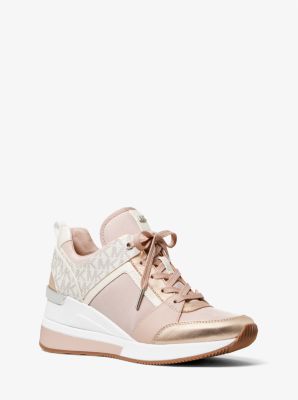 43R2GEFS7D - Georgie Leather and Logo Trainer SOFT PINK