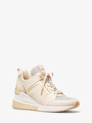 43S0GEFS8D - Georgie Mixed-Media Trainer  CHAMPAGNE