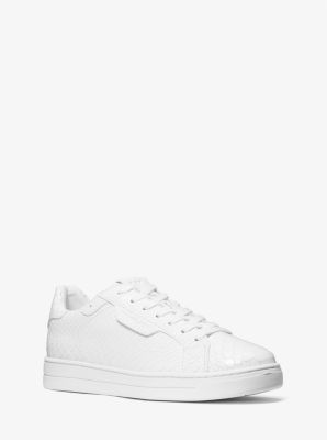 43S1KEFS1E - Keating Python Embossed Leather Sneaker OPTIC WHITE