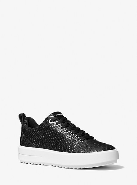 43S2EMFS1E - Emmett Snake Embossed Leather Sneaker BLACK