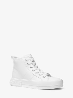 43S3EYFE5L - Evy Leather High-Top Sneaker OPTIC WHITE