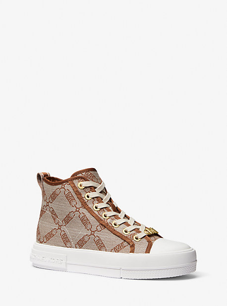 43S3EYFE5Y - Evy Empire Logo Jacquard High-Top Sneaker NATURAL/LUGGAGE