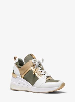 43T0GEFS9D - Georgie Canvas and Leather Trainer ARMY