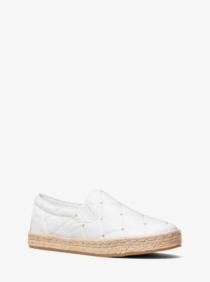 43T1LBFP1L - Libby Studded Quilted Slip-On Sneaker  OPTIC WHITE