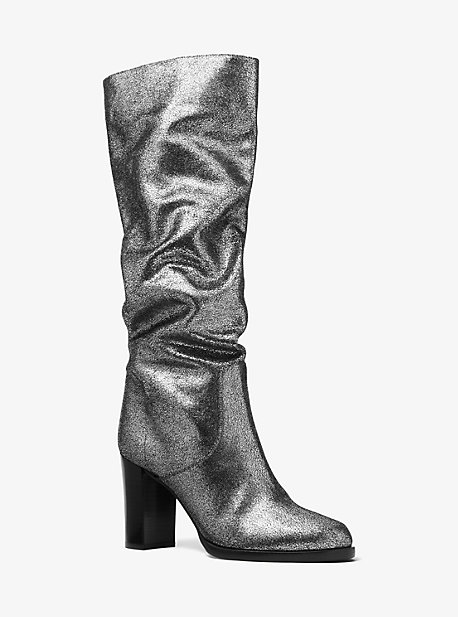 46F9LUHB5M - Lucienne Metallic Suede Boots SILVER