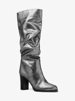 46F9LUHB5M - Lucienne Metallic Suede Boots SILVER