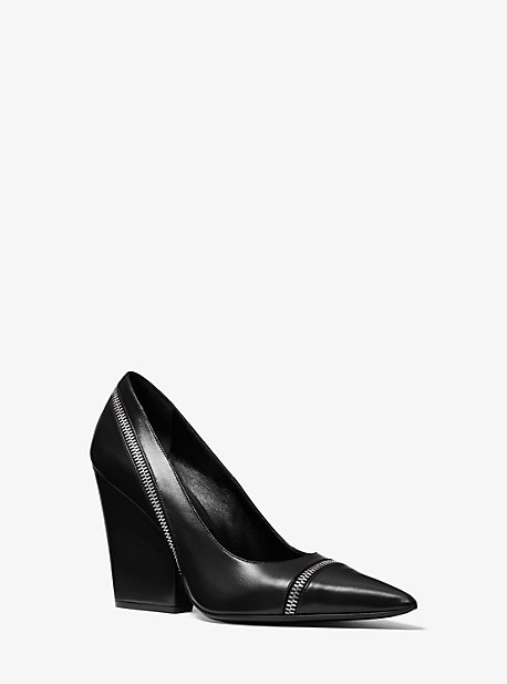 46R0HRHP1L - Harriet Two-Tone Leather Pump BLACK
