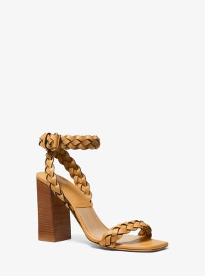 46S1PIHS1L - Pippa Woven Leather Sandal WHEAT