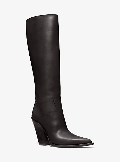 46T0GWHB5L - Gwen Leather Boot BLACK