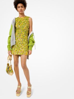 472RKM592 - Floral Sequined Stretch-Tulle Mini Dress SUNTAN