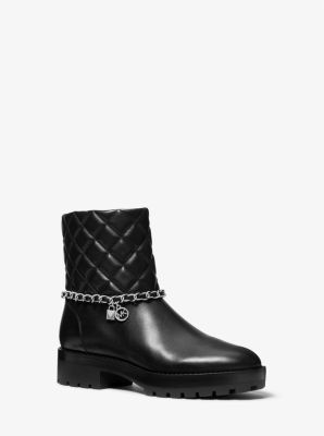 49R2ESFE5L - Elsa Quilted Leather Chain Boot BLACK