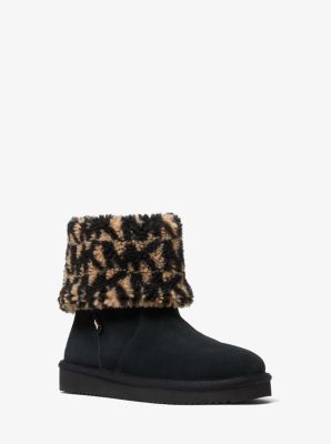 49R2JLFE6S - Julia Logo Sherpa and Suede Boot BLACK