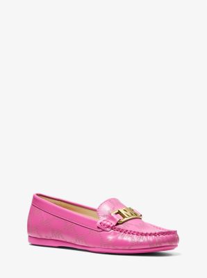49S2CAFR1L - Camila Logo Perforated Faux Leather Moccasin FRENCH PINK