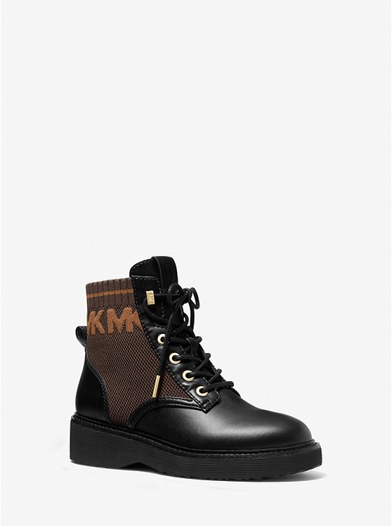 MK 49S2TRFE5L Trudy Stretch-Knit and Leather Boot BLACK