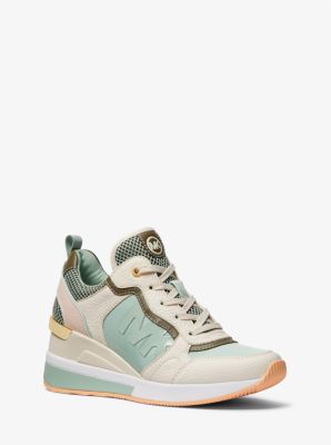 49S3CRFS1D - Crista Canvas and Mesh Trainer or Crista Faux Leather Trainer PL JADE MLTI