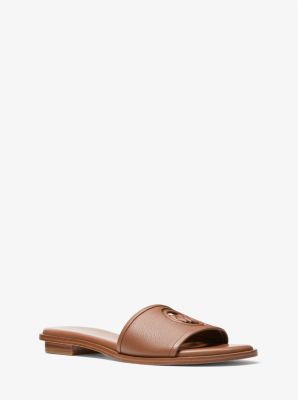 49S3DNFA1L - Deanna Cutout Leather Slide Sandal LUGGAGE