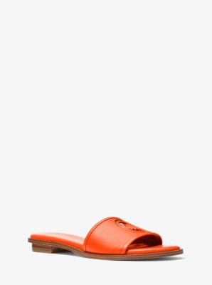 49S3DNFA1L - Deanna Cutout Leather Slide Sandal POPPY