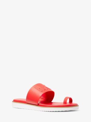 49T2RSFA1Q - Rosa Embossed Faux Leather Slide Sandal CORAL