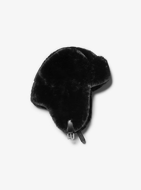 538313 - Faux Fur Trapper Hat BLACK