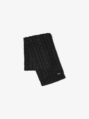 538400 - English Cable Knit Scarf BLACK