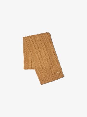 538400 - English Cable Knit Scarf DARK CAMEL