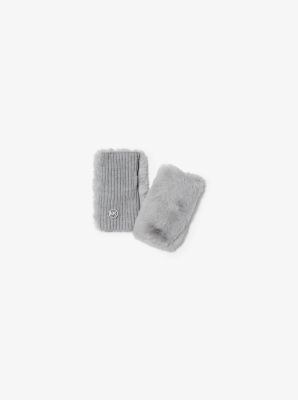 538608 - Faux Fur Fingerless Gloves GREY