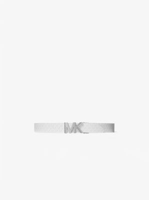 558574 - Reversible Logo and Leather Belt OPTIC WHITE