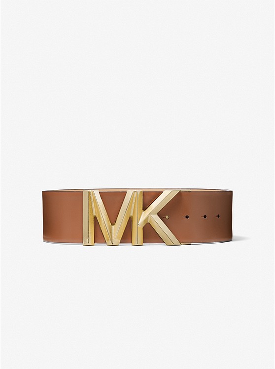 MK 558686 Logo Leather Waist Belt LUGGAGE
