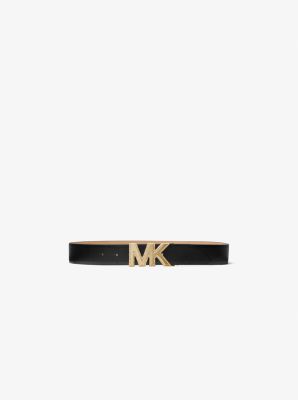 558784 - Embellished Logo Leather Waist Belt BLACK