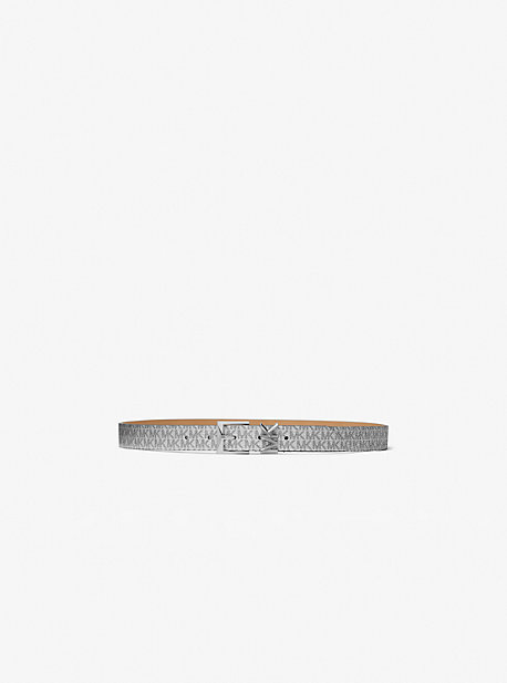 558828 - Metallic Logo Belt BLACK/SILVER