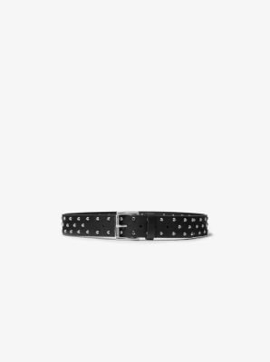 558875 - Studded Faux Leather Boyfriend Belt BLACK