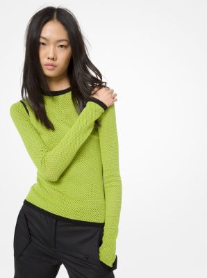 618CKM960 -  Perforated Stretch-Viscose Pullover LIME
