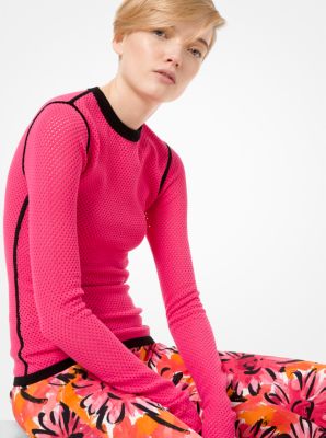 618CKM960 -  Perforated Stretch-Viscose Pullover WATERMELON