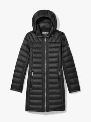 77B4860M82 - Quilted Nylon Packable Puffer Coat BLACK