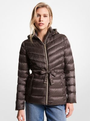 77F5470M82 - Quilted Nylon Packable Puffer Jacket CHOCOLATE
