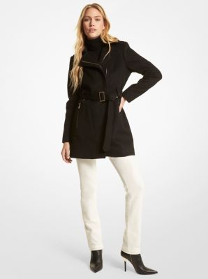 77Q5459M12 - Wool Blend Belted Coat BLACK