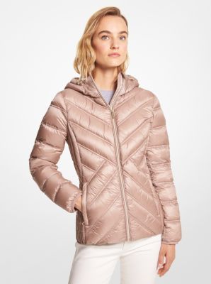 77Q5518M82 - Nylon Packable Hooded Jacket CHAMPAGNE